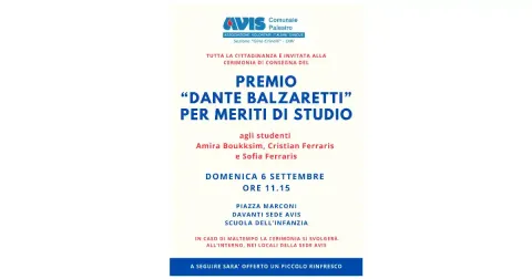 Premio Dante Balzaretti per meriti di studio 2026